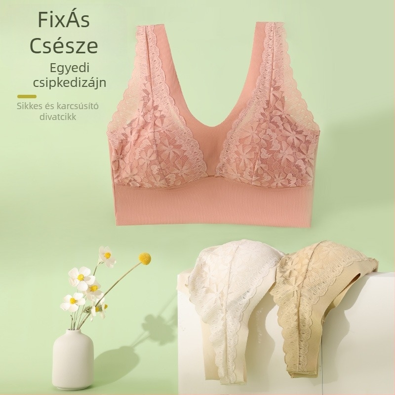 Csipkés váll nélküli melltartó-wrap, 3/4 kosár, nylon 80–90%, hát U-forma, 2024 tavasz megjelenés
