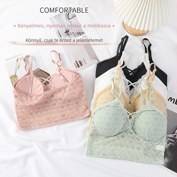 Dantellalapú pánt nélküli, hát nélküli melltartó bustier moldált 3/4-es kosár, levehető párnával, 80-90% spandex