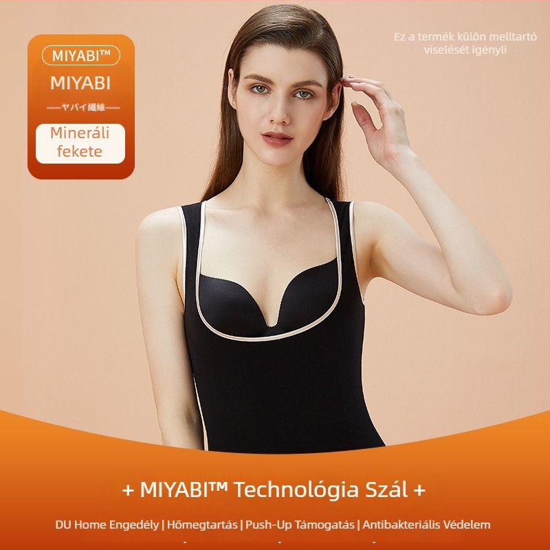 Női szoptatós termos mellény fleece béléssel, beépített melltartóval és mellpárnával, varrat nélküli, kapucnival, akril anyag