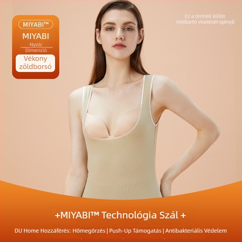 Női szoptatós termos mellény fleece béléssel, beépített melltartóval és mellpárnával, varrat nélküli, kapucnival, akril anyag