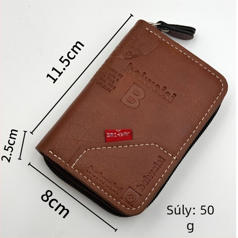 PU bőr akordeon kártyatartó – nagy kapacitás, több kártyahely, uniszex, betűs minta