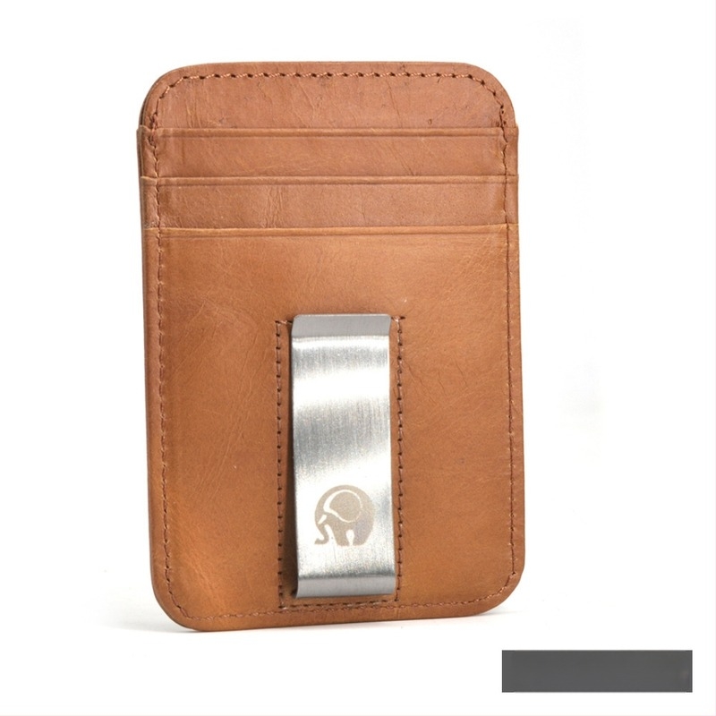Small Round Elephant Kártyatartó - Valódi marhabőr, Anti-lopás, Uniszex
