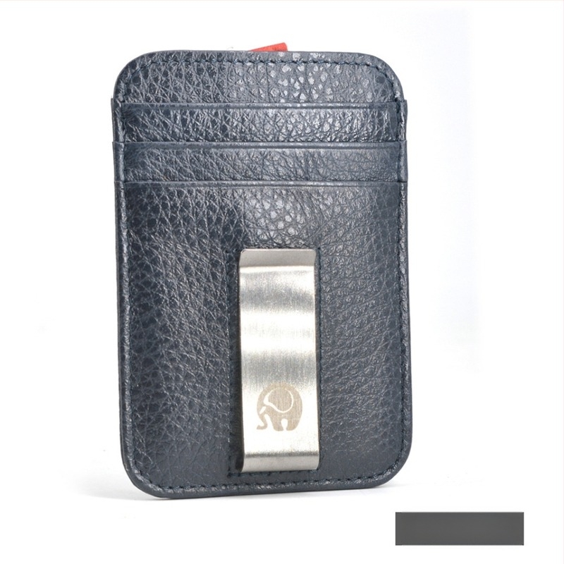 Small Round Elephant Kártyatartó - Valódi marhabőr, Anti-lopás, Uniszex