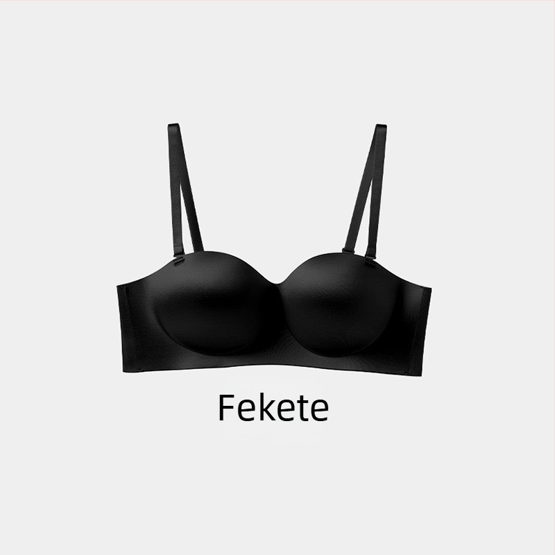 Vezeték nélküli melltartó fényes szatén anyagból, varrás nélküli, oldalsó formázás, vállpánt nélküli, hátoldali négy kampóval záródó, nylon anyag