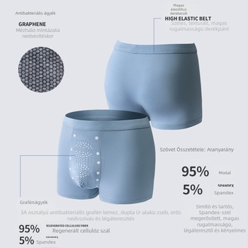 Férfi MODAL boxeralsó – varrat nélküli, antibakteriális, középmagas derekú, MODAL bélés