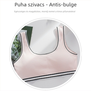 Pamutból készült vezeték nélküli melltartó tiniknek, top-vest stílus, ultra vékony formázott kosár, teljes kosár