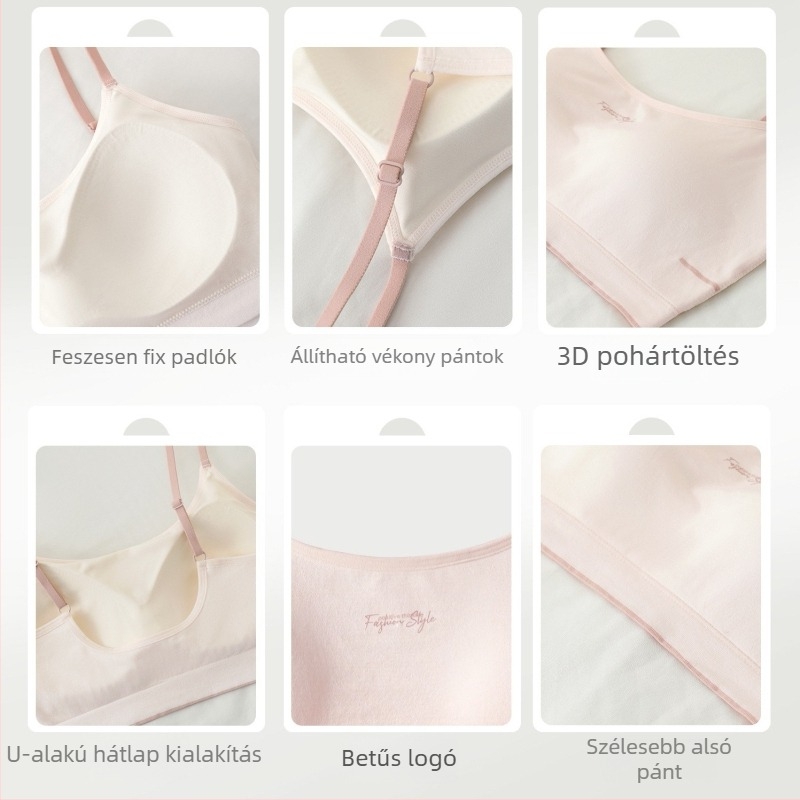 Wrap melltartó/bustier, varrás nélküli, Modal anyag 70-80%, vékony formázott kosarak, tiniknek 13-18 évesek