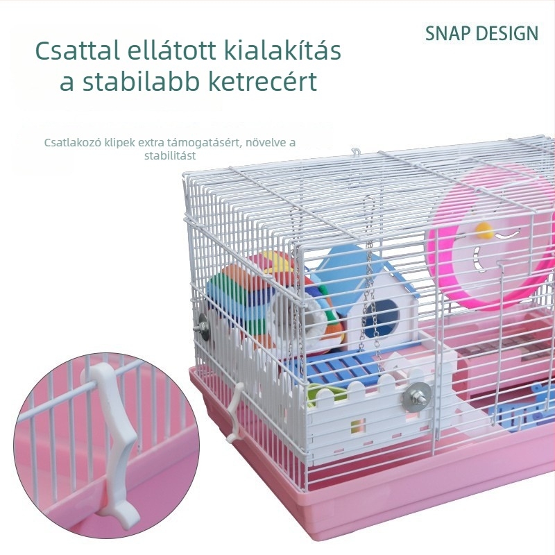 Fém hörcsög ketrec – téglalap alakú, szellőző és légáteresztő, könnyen tisztítható