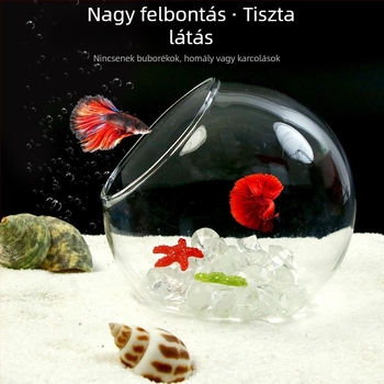 Akvarisztikai táj dekorációkészlet — üveg; kerek stílus; megtekintés és rejtőzés funkció; akváriumi kiegészítő