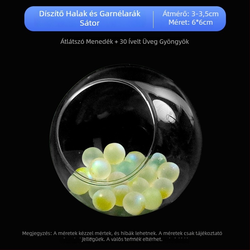 Akvarisztikai táj dekorációkészlet — üveg; kerek stílus; megtekintés és rejtőzés funkció; akváriumi kiegészítő