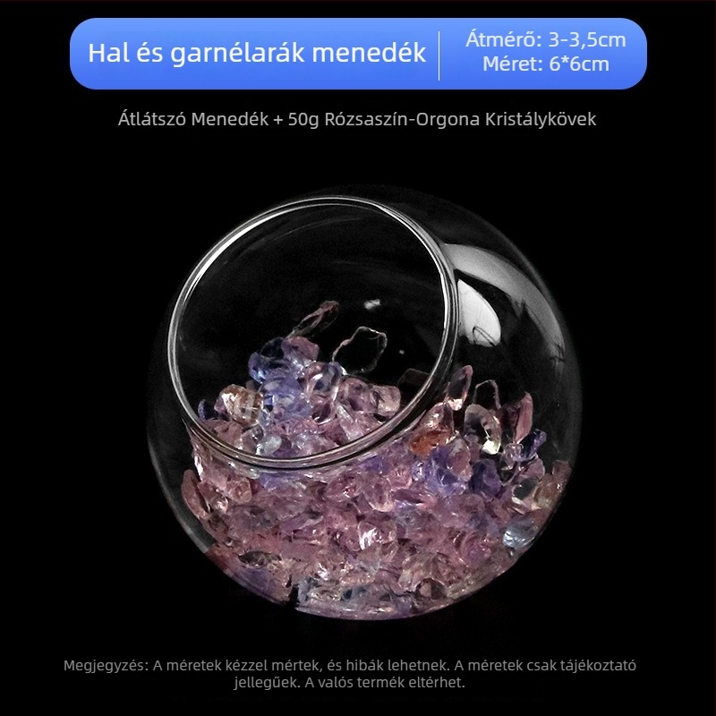 Akvarisztikai táj dekorációkészlet — üveg; kerek stílus; megtekintés és rejtőzés funkció; akváriumi kiegészítő