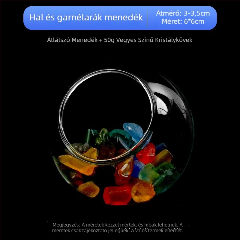 Akvarisztikai táj dekorációkészlet — üveg; kerek stílus; megtekintés és rejtőzés funkció; akváriumi kiegészítő