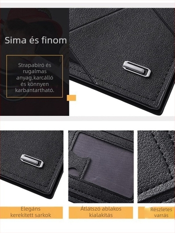 INNERSOi férfi rövid pénztárca, vékony PU bőr, városi egyszerű stílus, több kártyatartó