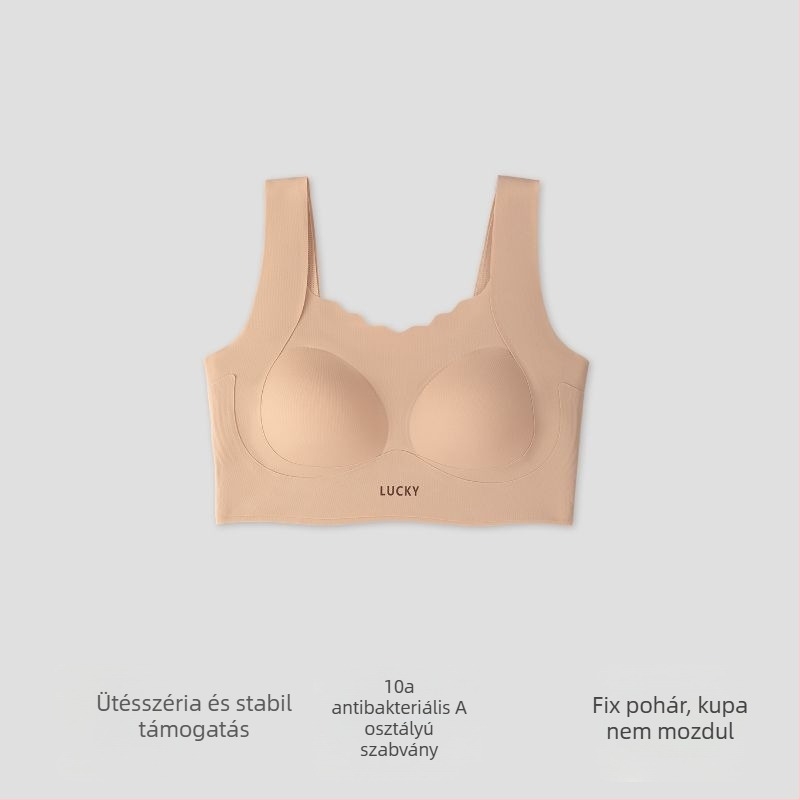 Bandau stílusú sport melltartó, varrat nélküli, nagyobb melleket minimizáló, nylon, vékony formázott kosár