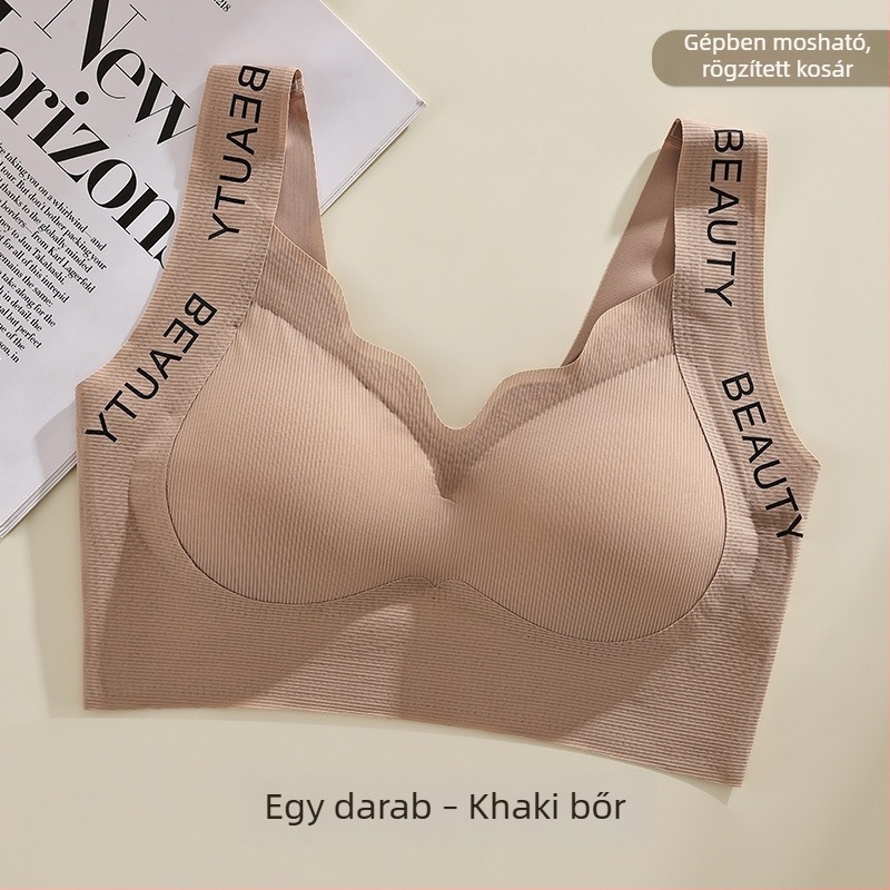 Divatos varrás nélküli női top beépített kosarakkal, acélkeret nélkül, sportos hátsó dizájn, plusz méret