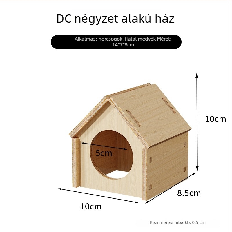 Fából készült hörcsög menedékház • Hörcsögök számára • Anyag: fa • Nem importált