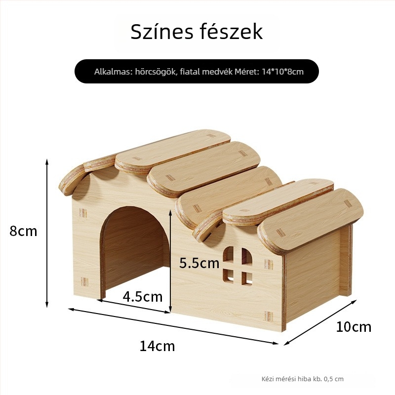 Fából készült hörcsög menedékház • Hörcsögök számára • Anyag: fa • Nem importált