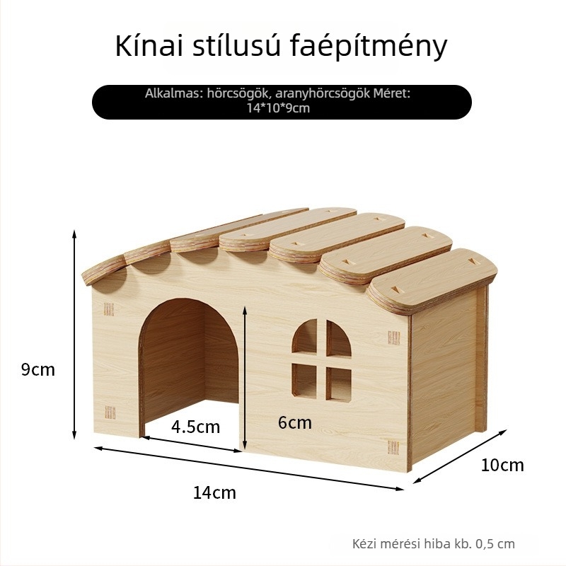 Fából készült hörcsög menedékház • Hörcsögök számára • Anyag: fa • Nem importált