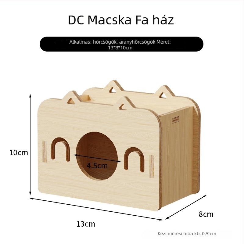Fából készült hörcsög menedékház • Hörcsögök számára • Anyag: fa • Nem importált