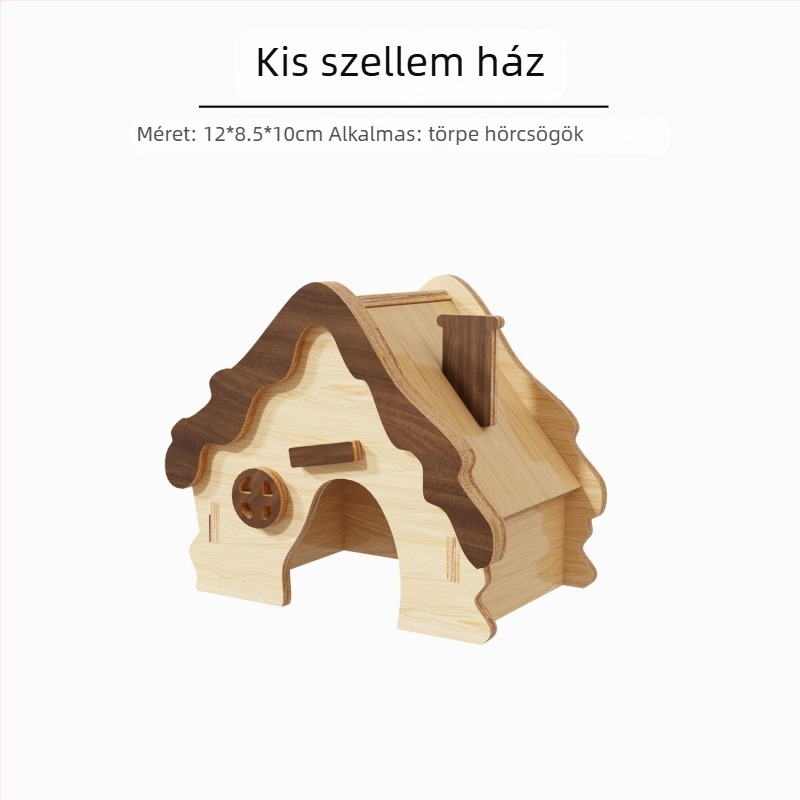 Fából készült hörcsög menedékház • Hörcsögök számára • Anyag: fa • Nem importált