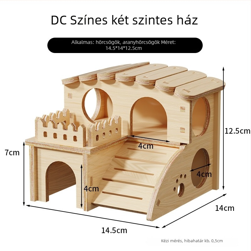 Fából készült hörcsög menedékház • Hörcsögök számára • Anyag: fa • Nem importált