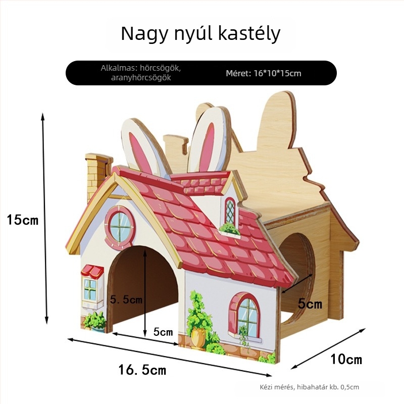 Fából készült hörcsög menedékház • Hörcsögök számára • Anyag: fa • Nem importált