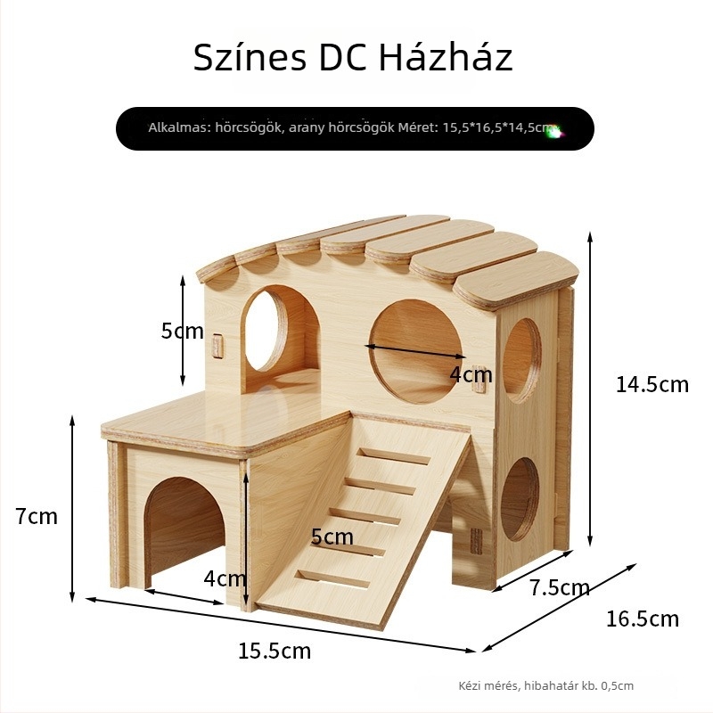 Fából készült hörcsög menedékház • Hörcsögök számára • Anyag: fa • Nem importált
