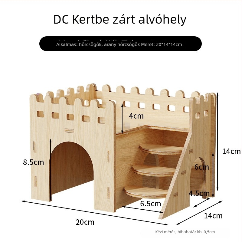 Fából készült hörcsög menedékház • Hörcsögök számára • Anyag: fa • Nem importált