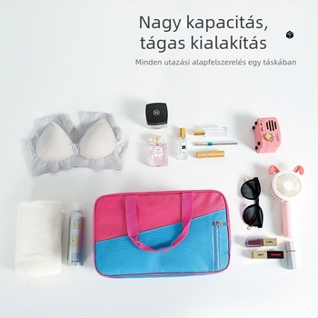 Nedves–száraz elkülönítésű neszesszer, vízálló Oxford vászonból, nagy kapacitású, többfunkciós tároló