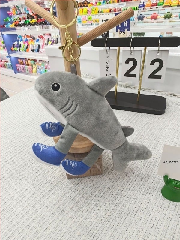 Púpos kulcstartó: cápa-baba és banánmajom plüss játék, PP pamut töltet, rendkívül puha rövid plüss, termékkód HN00066, testreszabás minta alapján, uniszex, 7–14 éves