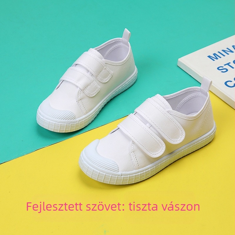 Gyerekek beltéri vászoncipő – alacsony felső rész, textil talpbetét, gumírozott talp.