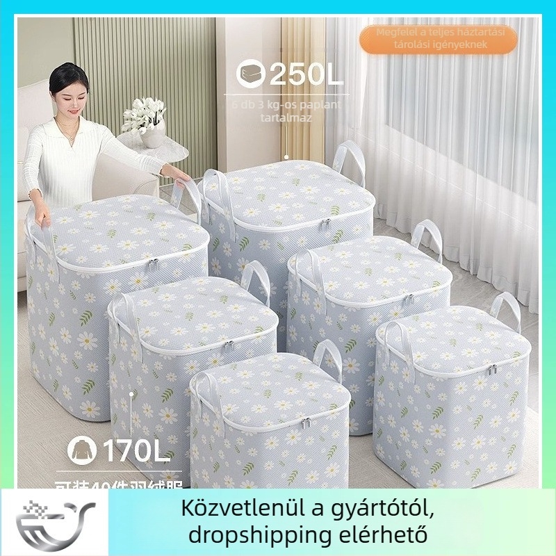 Nagy kapacitású paplan- és ruhatároló táska költözéshez és rendszerezéshez