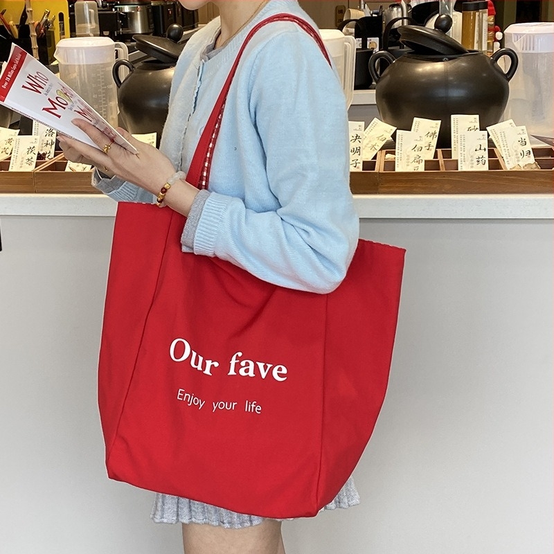 Nylon Tote táska, Megfordítható kockás minta, Uniszex, Nyitott tetejű