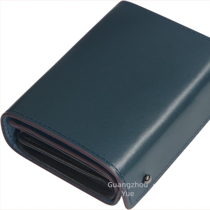 Doboz-stílusú férfi pénztárca kártyatartóval, PU bőr, 3 hajtás, városi minimalista stílus, marhabőr bélés