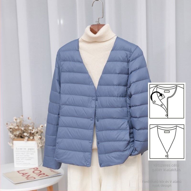 Női pehelydzseki slim-fit kivitelben, anyag: nylon, töltet: fehér kacsa pehely, pehelytartalom 50%, gallér: wood-ear edge