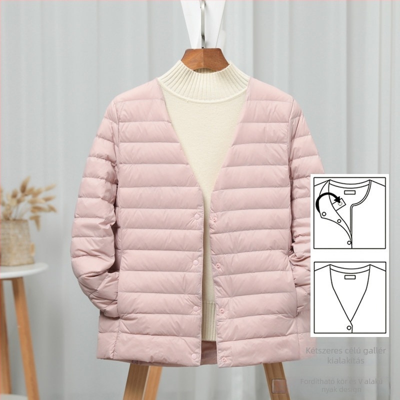 Női pehelydzseki slim-fit kivitelben, anyag: nylon, töltet: fehér kacsa pehely, pehelytartalom 50%, gallér: wood-ear edge