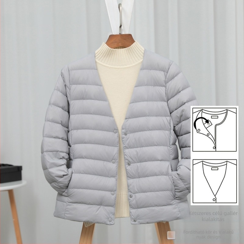 Női pehelydzseki slim-fit kivitelben, anyag: nylon, töltet: fehér kacsa pehely, pehelytartalom 50%, gallér: wood-ear edge