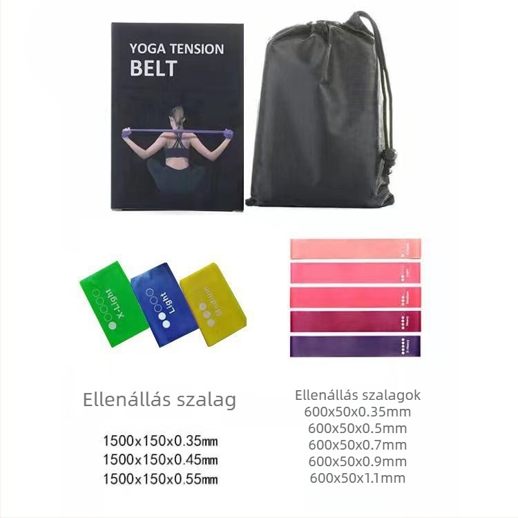 Ellenálló szalag – Jóga és fitnesz nyújtó szalag, TPE anyag, ideális edzéshez és testformáláshoz, karok erősítésére