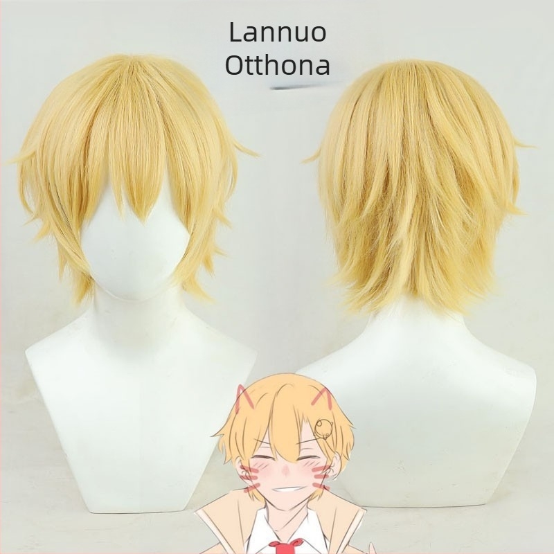 Watson Amelia Vtuber cosplay paróka, hőálló magas hőmérsékletű szál, középhosszú, nem alkalmas forró színfestéshez