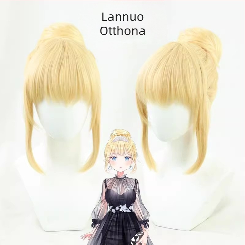 Watson Amelia Vtuber cosplay paróka, hőálló magas hőmérsékletű szál, középhosszú, nem alkalmas forró színfestéshez