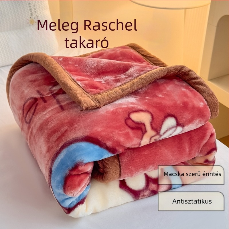 Raschel plüss takaró, rajzfilm mintás, egész éves használatra, 1–12 éveseknek, 1500–2000 g, kollégiumi stílus
