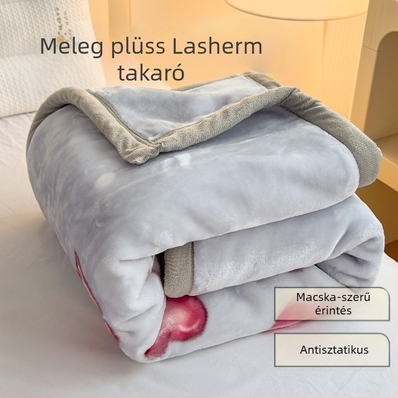 Raschel plüss takaró, rajzfilm mintás, egész éves használatra, 1–12 éveseknek, 1500–2000 g, kollégiumi stílus