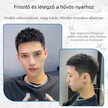 Férfi paróka – valódi hajból, varrat nélküli, természetes megjelenés, topper pótlás, nyáron légáteresztő, festhető vagy göndöríthető.