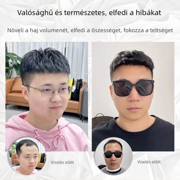 Férfi paróka – valódi hajból, varrat nélküli, természetes megjelenés, topper pótlás, nyáron légáteresztő, festhető vagy göndöríthető.