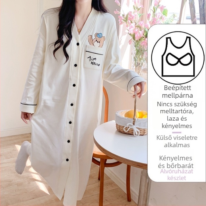 Szoptatós kismama ruha, midi A-vonal, V-nyakú, hosszú ujjú, 70–80% pamut, nyár 2024