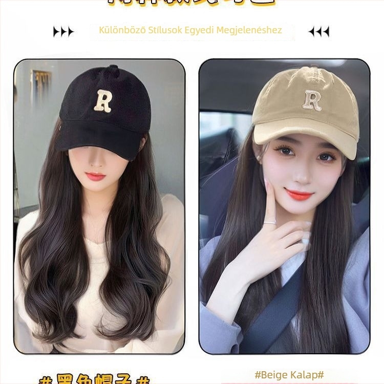 Kalapos paróka nőknek — hosszú göndör haj, természetes hatás, fehérje selyem anyag, frufru nélkül, sapkával integrált paróka, nem festhető és nem dauerolható, minden bőrtónushoz illeszkedik