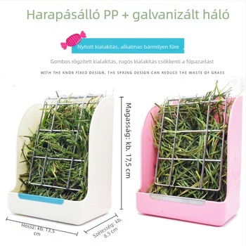 Nyulak, chinchillák és tengerimalók számára fű etető — külső, rugós, pazarlás elleni, legelés elleni