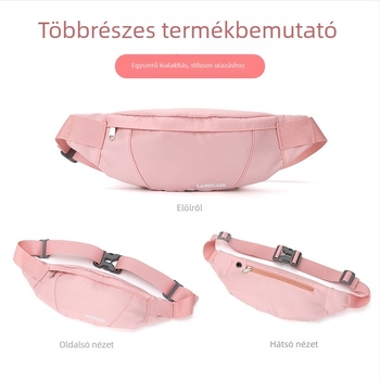 Deréktáska telefontáskával, nylonból, cipzár, belső patch zseb, könnyű kialakítás
