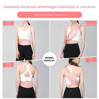 Deréktáska telefontáskával, nylonból, cipzár, belső patch zseb, könnyű kialakítás