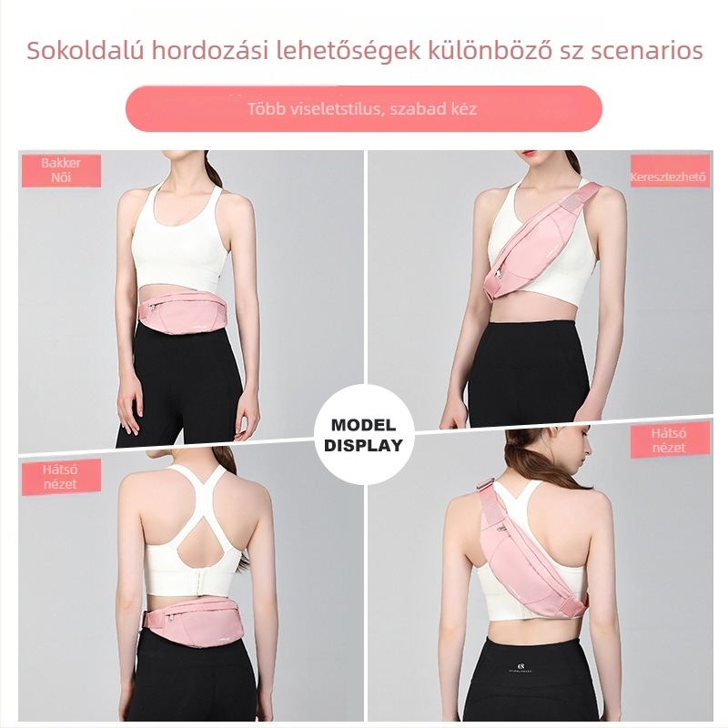 Deréktáska telefontáskával, nylonból, cipzár, belső patch zseb, könnyű kialakítás